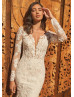 Sabrina Neck Ivory Lace Tulle V Back Wedding Dress